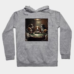 Funny Dogs Playing Poker by C.M. Coolidge illustration Hoodie